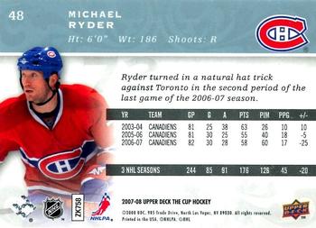 2007-08 Upper Deck The Cup #48 Michael Ryder Back