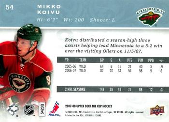 2007-08 Upper Deck The Cup #54 Mikko Koivu Back