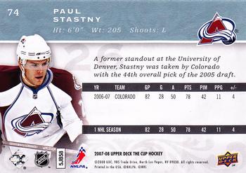 2007-08 Upper Deck The Cup #74 Paul Stastny Back