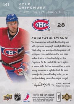 2007-08 Upper Deck The Cup #141 Kyle Chipchura Back