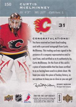 2007-08 Upper Deck The Cup #150 Curtis McElhinney Back