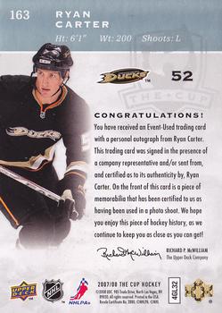 2007-08 Upper Deck The Cup #163 Ryan Carter Back