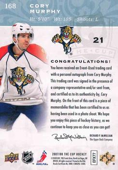 2007-08 Upper Deck The Cup #168 Cory Murphy Back