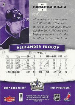 2007-08 Fleer Hot Prospects #3 Alexander Frolov Back