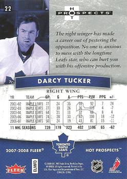 2007-08 Fleer Hot Prospects #22 Darcy Tucker Back
