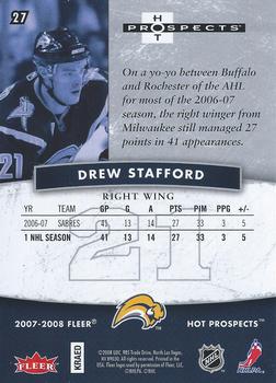 2007-08 Fleer Hot Prospects #27 Drew Stafford Back