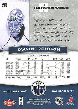 2007-08 Fleer Hot Prospects #28 Dwayne Roloson Back