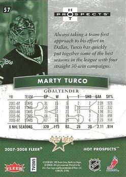 2007-08 Fleer Hot Prospects #57 Marty Turco Back