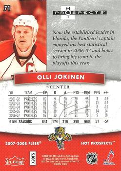 2007-08 Fleer Hot Prospects #71 Olli Jokinen Back
