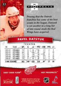 2007-08 Fleer Hot Prospects #77 Pavel Datsyuk Back