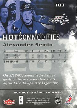 2007-08 Fleer Hot Prospects #103 Alexander Semin Back