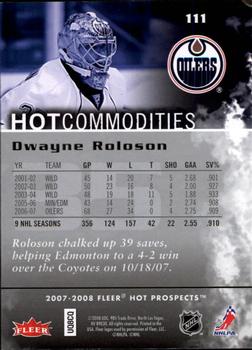 2007-08 Fleer Hot Prospects #111 Dwayne Roloson Back