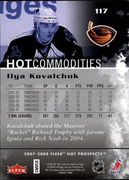 2007-08 Fleer Hot Prospects #117 Ilya Kovalchuk Back