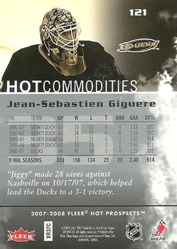 2007-08 Fleer Hot Prospects #121 Jean-Sebastien Giguere Back