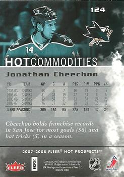 2007-08 Fleer Hot Prospects #124 Jonathan Cheechoo Back