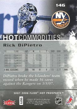 2007-08 Fleer Hot Prospects #146 Rick DiPietro Back
