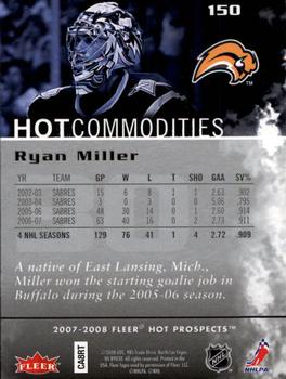 2007-08 Fleer Hot Prospects #150 Ryan Miller Back