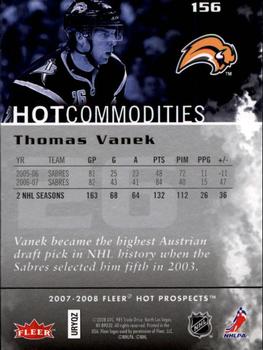 2007-08 Fleer Hot Prospects #156 Thomas Vanek Back