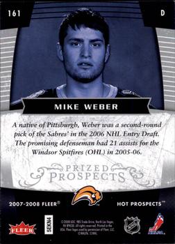 2007-08 Fleer Hot Prospects #161 Mike Weber Back