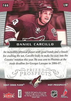 2007-08 Fleer Hot Prospects #166 Daniel Carcillo Back