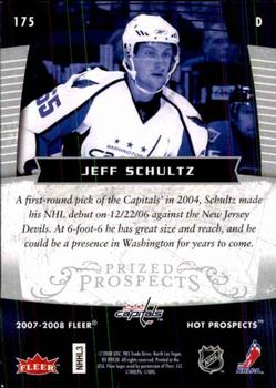 2007-08 Fleer Hot Prospects #175 Jeff Schultz Back