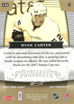 2007-08 Fleer Hot Prospects #186 Ryan Carter Back