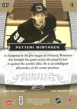 2007-08 Fleer Hot Prospects #187 Petteri Wirtanen Back