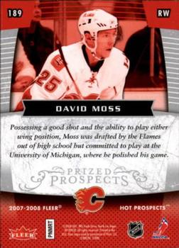 2007-08 Fleer Hot Prospects #189 David Moss Back