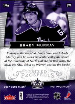 2007-08 Fleer Hot Prospects #196 Brady Murray Back