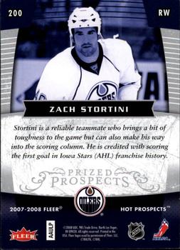 2007-08 Fleer Hot Prospects #200 Zach Stortini Back
