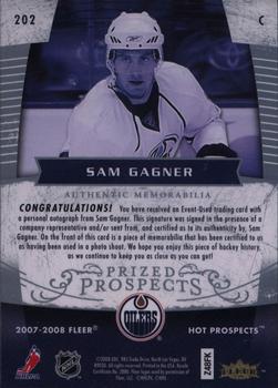 2007-08 Fleer Hot Prospects #202 Sam Gagner Back