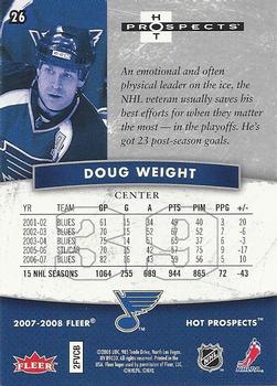 2007-08 Fleer Hot Prospects #26 Doug Weight Back