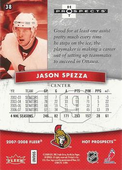 2007-08 Fleer Hot Prospects #38 Jason Spezza Back