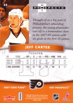 2007-08 Fleer Hot Prospects #40 Jeff Carter Back