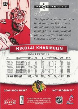 2007-08 Fleer Hot Prospects #69 Nikolai Khabibulin Back