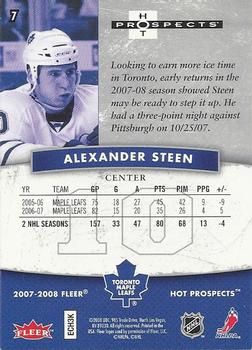 2007-08 Fleer Hot Prospects #7 Alexander Steen Back