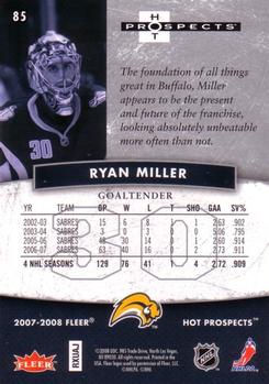 2007-08 Fleer Hot Prospects #85 Ryan Miller Back