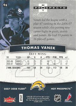 2007-08 Fleer Hot Prospects #96 Thomas Vanek Back