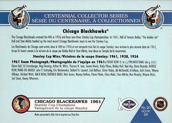 1992-93 High Liner Stanley Cup #20 Chicago Blackhawks Back