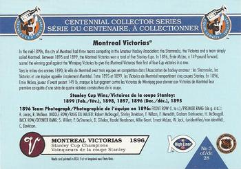 1992-93 High Liner Stanley Cup #3 Montreal Victorias Back