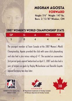 2007-08 In The Game O Canada #38 Meghan Agosta Back