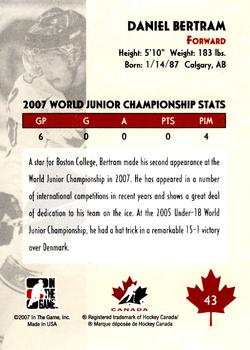 2007-08 In The Game O Canada #43 Daniel Bertram Back