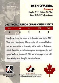 2007-08 In The Game O Canada #57 Ryan O'Marra Back