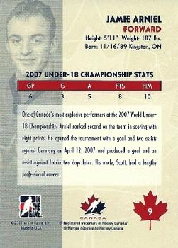 2007-08 In The Game O Canada #9 Jamie Arniel Back