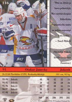 1998-99 Cardset Finland #116 Otakar Janecky Back