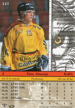 1998-99 Cardset Finland #147 Timo Ahmaoja Back