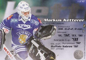 1998-99 Cardset Finland - Finnish National Team #1 Markus Ketterer Back
