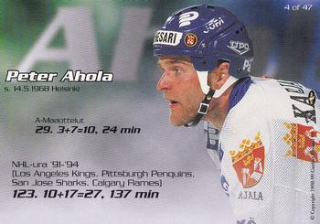 1998-99 Cardset Finland - Finnish National Team #4 Peter Ahola Back