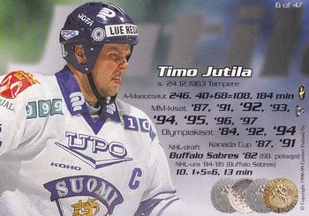 1998-99 Cardset Finland - Finnish National Team #6 Timo Jutila Back