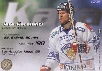 1998-99 Cardset Finland - Finnish National Team #7 Jere Karalahti Back